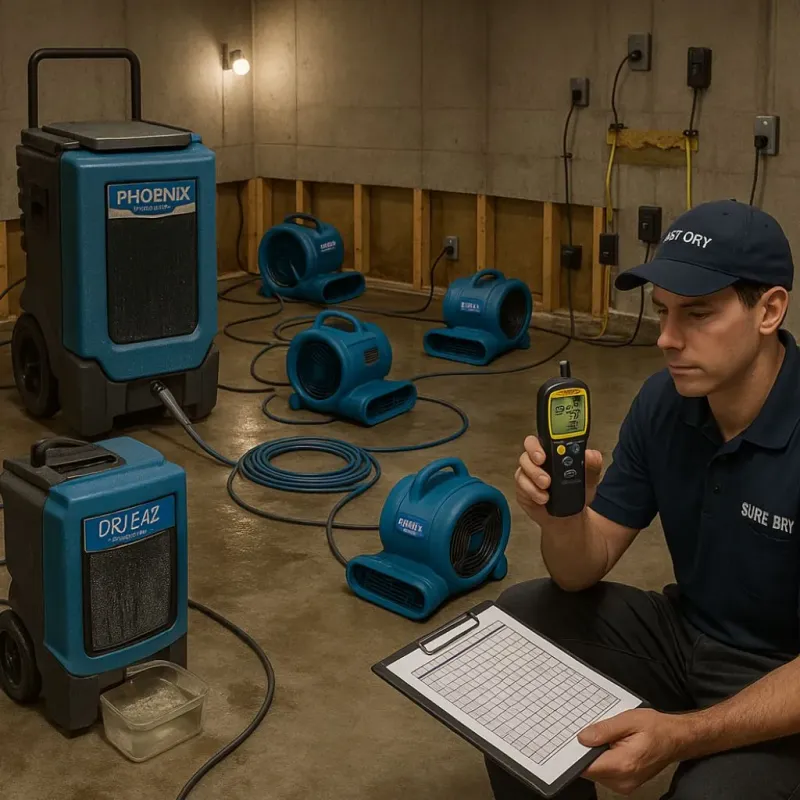 Structural Drying and Dehumidification process in Cherokee, OK